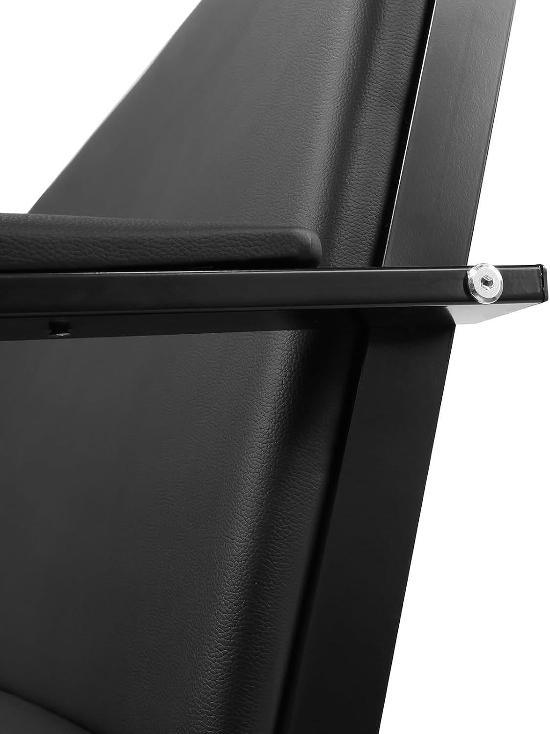 wonline 3-Seat Waiting Room Bench with Armrest PU Leather Office Waiting Room Furniture, Office Guest Seating Lobby Conference Reception Chair for Airport Clinic Hospital