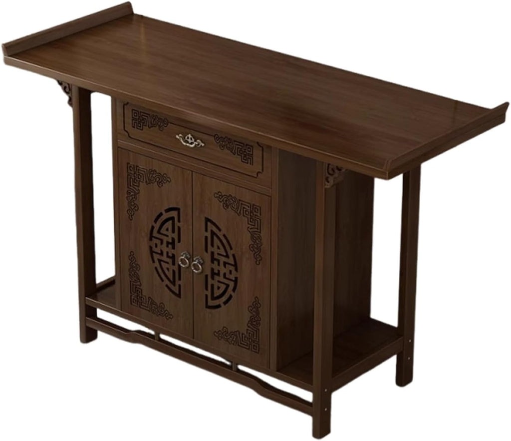 Solid Bamboo Buddha Altar Cabinet, Chinese Cabinet Pedestal Offering Table, Personal Shrine Altar Table, Easy Assembly, for Living Room, Bedroom, Office(39.4 * 15.7 * 31.5in)