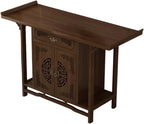 Solid Bamboo Buddha Altar Cabinet, Chinese Cabinet Pedestal Offering Table, Personal Shrine Altar Table, Easy Assembly, for Living Room, Bedroom, Office(39.4 * 15.7 * 31.5in)