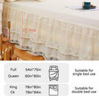 Double Lace Bed Skirt for Queen Bed - 17in. Drop, Easy Fit Ruffle Bedskirt Wrap Around Bed Skirt, Anti Wrinkle & Fade Resistant