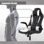 FDW Gaming Chair Racing Style Office Chair High Back Desk Chair Executive PU Leather Rolling Task Swivel Computer Chair with Lumbar Support Headrest, White