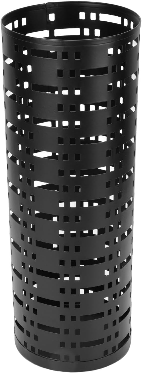 FreeStanding Metal Umbrella Holder for Entryway, Round Umbrella Organizer Bin for Long Short Umbrellas, Walking Sticks, Home Office Indoor (Black)