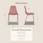 Poly & BARK Isla Modern Kitchen Chairs Set of 4 - Plastic Dining Chair with Metal Legs - Quick Assembly Simple Cafe Chairs Plastic for Indoor or Outdoor - Blush Pink