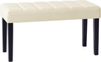 CorLiving California 24 Panel Bench in White Leatherette, White