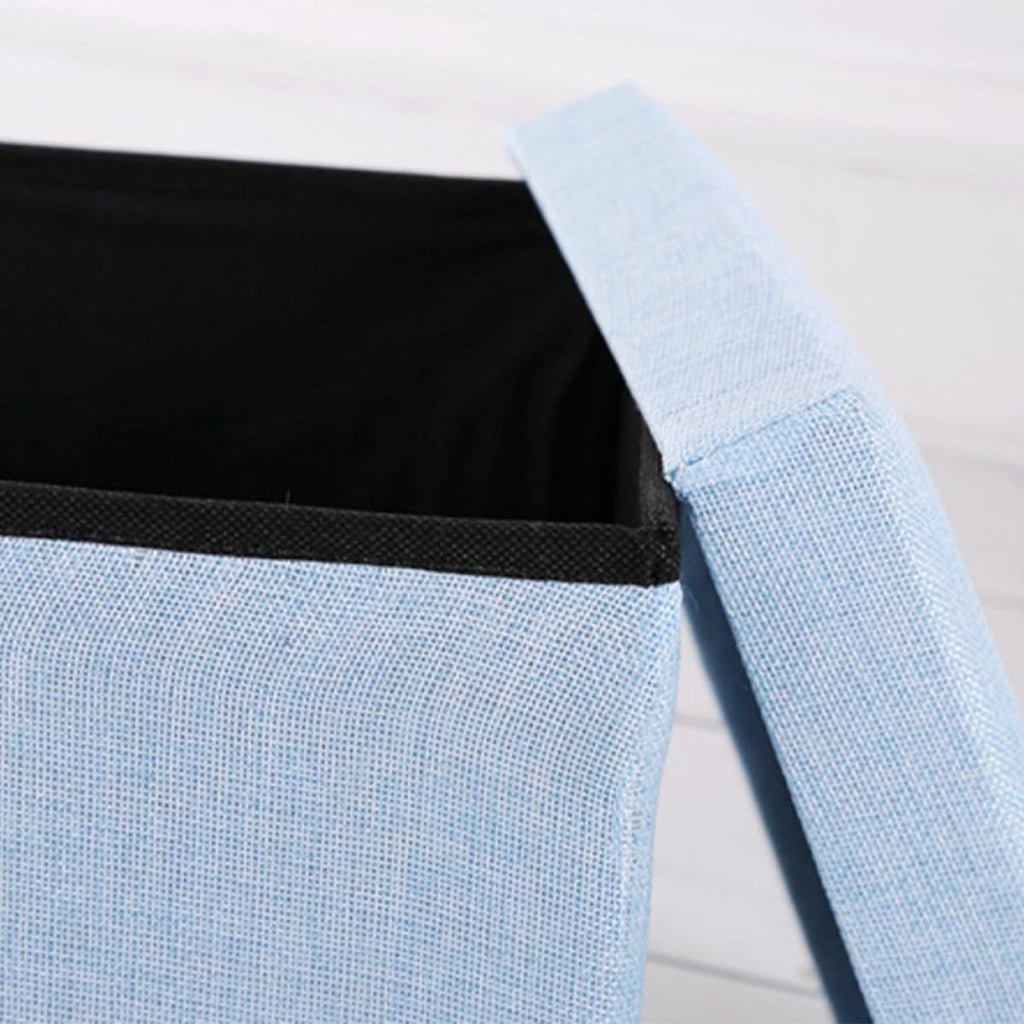 Garneck Folding Cloth Storage Stool Sky-Blue Multifunctional Footstool with High Bearing Capacity and Household Sundries Organizer for Playroom Nursery Closet Seating and Storage