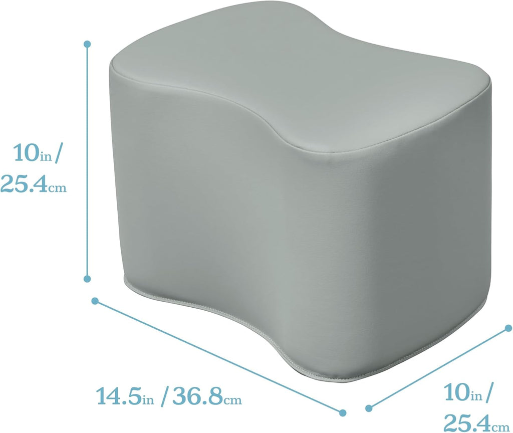 ECR4Kids SoftZone Toddler Modular Stool Seating Set, Classroom Furniture, Grey, 2-Pack