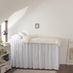 Dorm Room Bed Skirt Twin XL - College Dorm Bed Skirt - Extra Long Dorm Room Bed Skirt 32 Inch Tailored Drop - 100% Microfiber Dorm Room Bedskirts - College Dorm Bed Skirt - White, Twin-XL /32 Drop