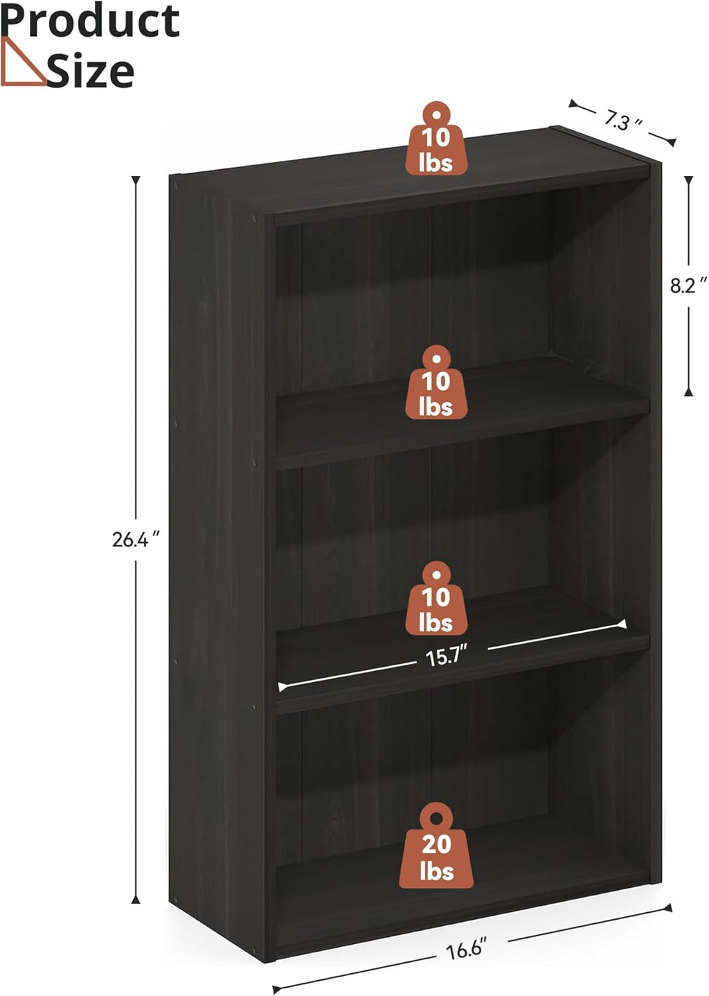 DVD Storage Cabinet Shelf, 3 Tier Media Storage Tower for CDs & Video Games, Freestanding Organizer Shelf for Living Room Home Office, Holds 80+ DVDs(Black)