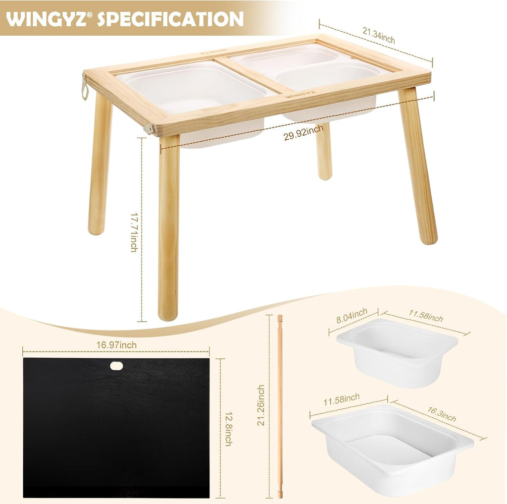 WINGYZ Kids Table for Play Study Dining Toys Storage, Sensory Tables for Toddler, Activity Table with Storage Bins Birthday Gifts for Boys and Girls