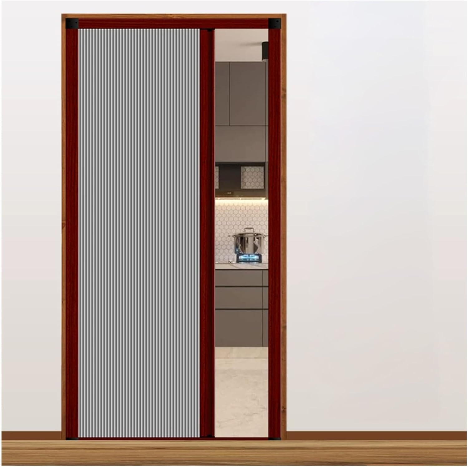 Honeycomb Folding Door No-Drilling Sliding Folding Door，Room Divider Blackout Thermal and Noise Reduce，for Bathroom(Gray,36X80IN)