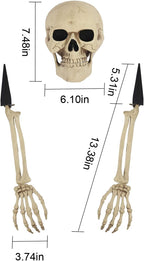 yosager Realistic Skull and Skeleton Arms Stakes, Indoor Outdoor Graveyard Best Halloween Yard Decorations