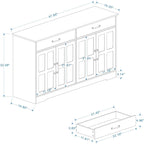 Farmhouse Buffet Cabinet Storage Sideboard, with 2 Drawers and 4 Doors, for Dining Living Room Kitchen,for Kitchen Home