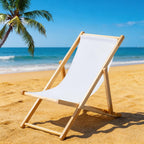 GORGECRAFT Thicker Beach Sling Patio Chairs Canvas 118 * 43.5cm Folding Chair Replacement Outdoor Chairs Cloth Replacements White Portable Reclining Sling Chair Fabric for Summer Vacation Garden