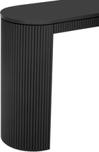 Curved Console Table with Unique Vertical Stripe,Suitable for Living Room,Study and Entrance