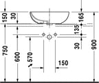 Duravit Foster Above-Counter Bathroom Sink 0335500000 White