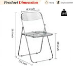 JPBSTO 2 Pack Clear Plastic Folding Chairs - Modern Duo Stackable for Studio Apartment, Display Corner, Minimalist Space (300lb Capacity)