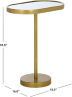 SAFAVIEH Home Collection - Ikaky Side Table, Gold Metal Base & Oval Mirrored Top (ACC5511A)
