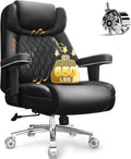 Big and Tall Office Chair 650lbs,Heavy Duty Office Chairs with Dual Rubber Wheels,Extra Wide Desk Chair,Adjustable Ergonomic Lumbar Support,High Back Rocking Computer Chair for Heavy People