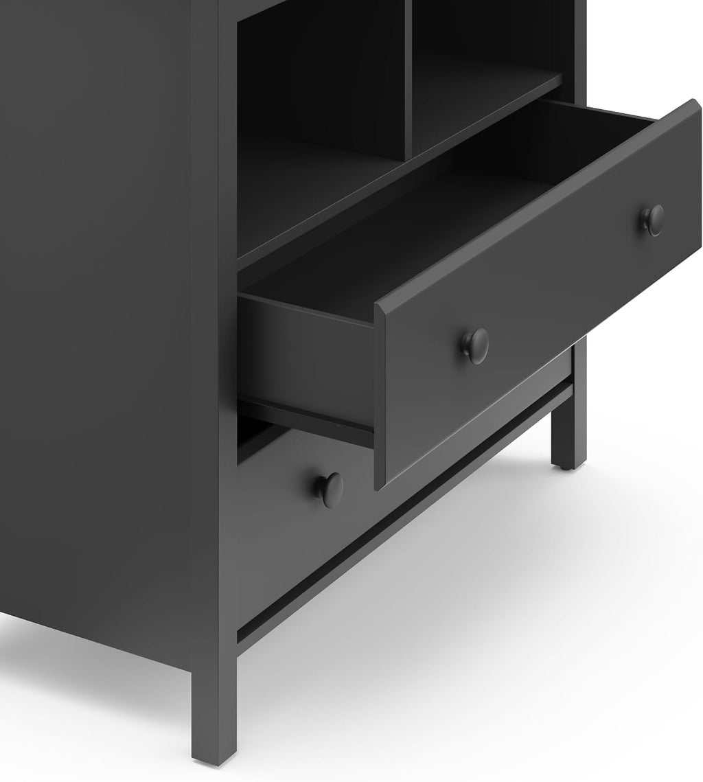 Storkcraft Alpine 2 Drawer Changing Table Chest, Gray | GREENGUARD Gold Certified, Dresser for Nursery, Changing Table with Drawers, Removable Changing Table Topper