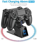 PS4 Controller Charger, PS4 Charger Charging Dock Station Compatible with Dualshock 4, Upgraded Fast-Charging Port for PlayStation 4 Controllers