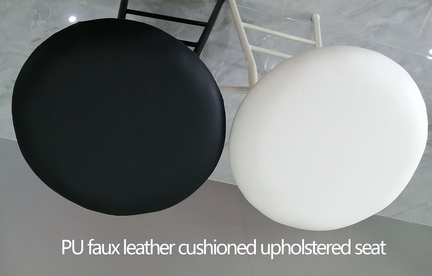 Round Padded Folding High Chiar for Kitchen, Outdoor, Camping, Foldable Bar Stool Backless, Portable Adult Foldable Stool (Color : Black, Size : 80cm/31.5in)