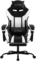 Ergonomic Gaming Chair,A Versatile 3-in-1 Video Game Chair for Work, Study, and Gaming,Features an Adjustable Backrest, Footrest, and Linked Armrests Office Chair for Adults,Blackwhite