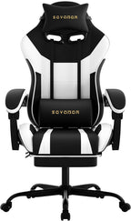 Ergonomic Gaming Chair,A Versatile 3-in-1 Video Game Chair for Work, Study, and Gaming,Features an Adjustable Backrest, Footrest, and Linked Armrests Office Chair for Adults,Blackwhite