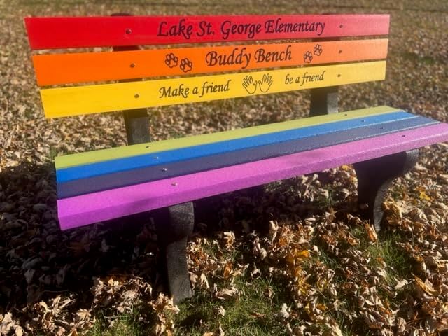 Buddy Bench with Recycled Plastic Frames (Any Color)