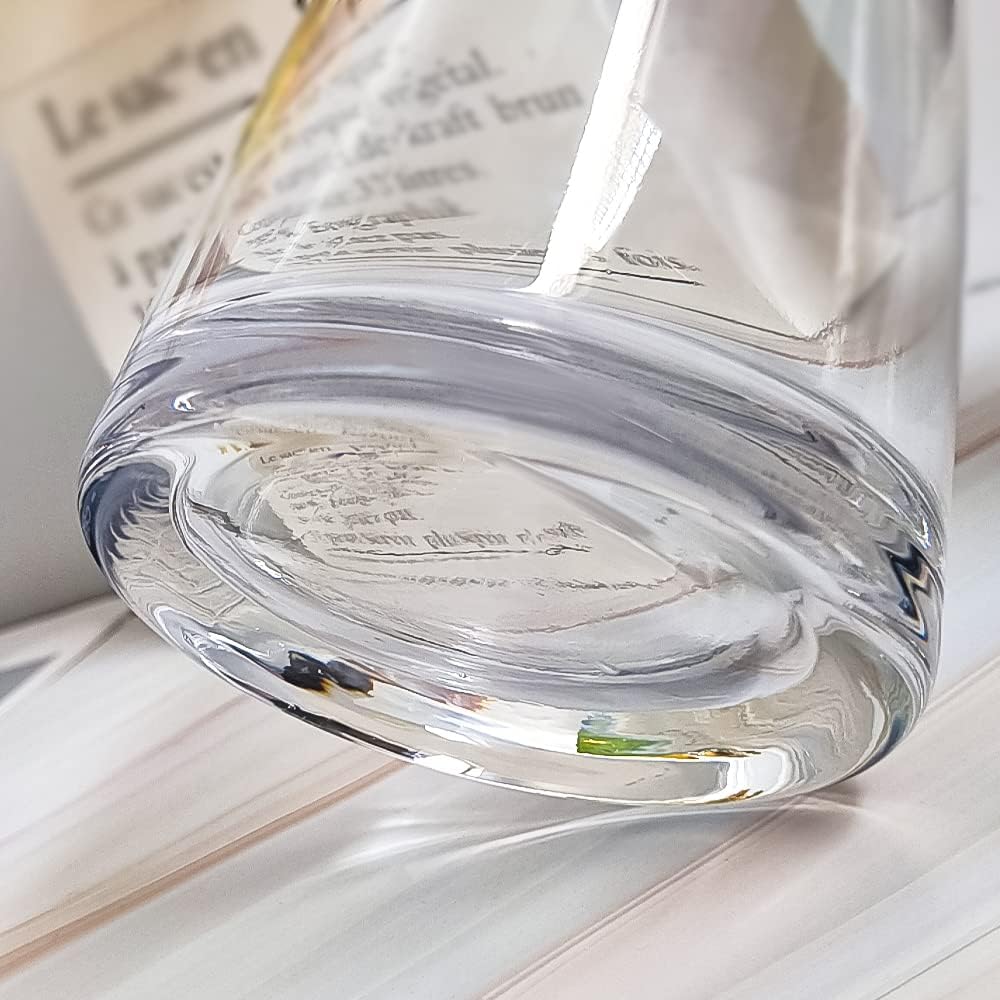 Aoderun Flower Vase for Decor 10" Clear Glass Vase for Centerpieces Large Vases for Flowers Dried Flower Home Decor Living Room Kitchen Office Wedding(Clear)