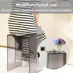 Modern Transparent ABS Side Table, Creative Night Stand for Small Spaces, Simple Plastic Stool, Multifunctional End Table for Living Room, Bedroom, Bathroom(Gray)