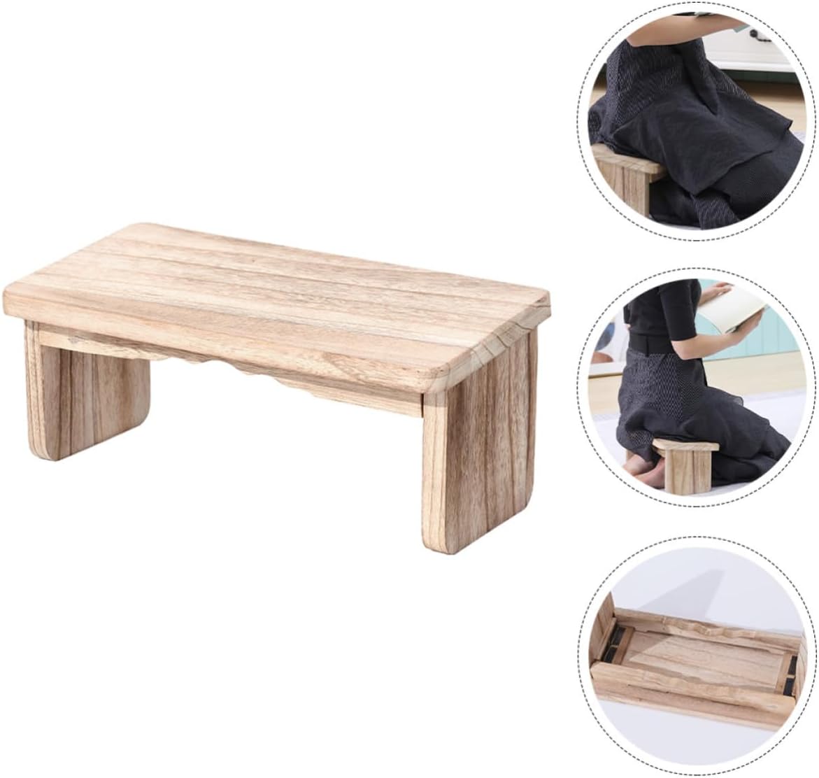 ULTECHNOVO Portable Wooden Meditation Stool with Foldable Design for Convenient Storage More Focused Attention, Small Lightweight Stool for Meditation Class and Outdoor Park Use