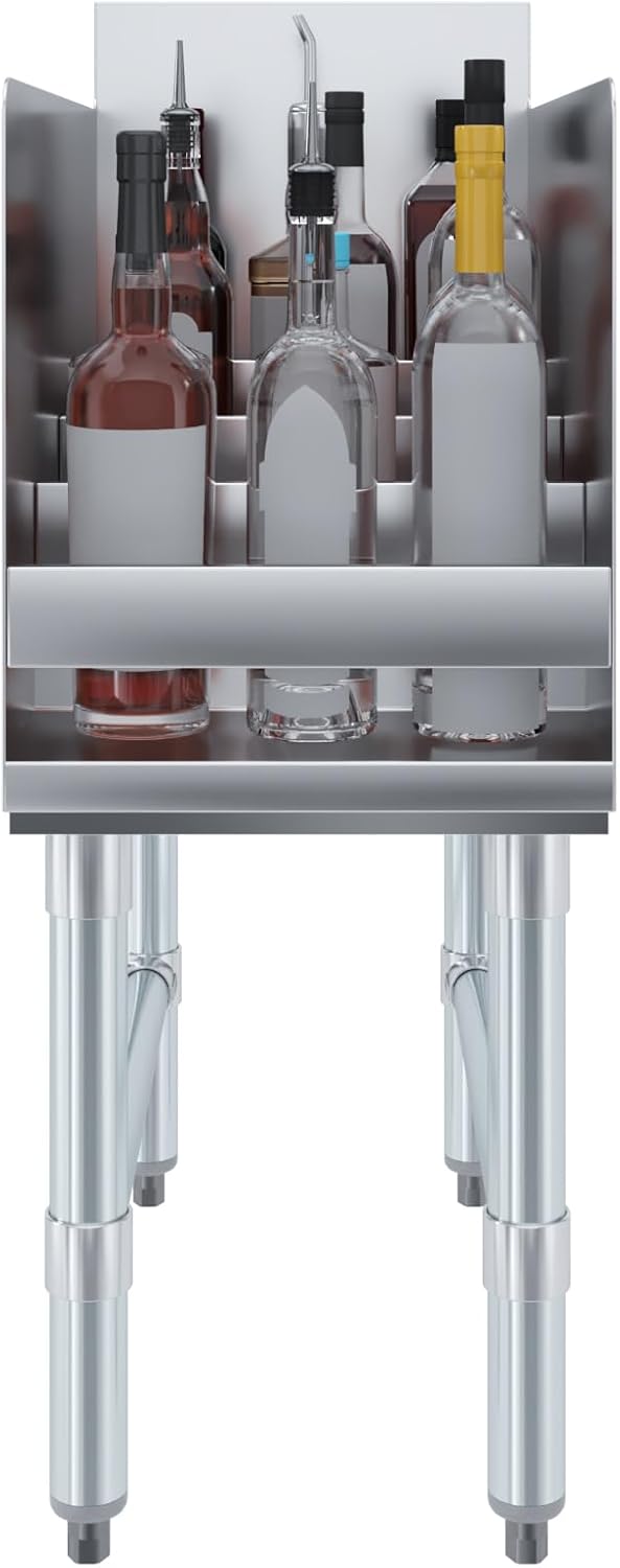 AmGood 22.5 in. x 12 in. x 30 in. Stainless Steel Four-Tier Liquor Display Rack