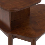 Furnifact Brown Chairside End Table, 2 Tier Shelves, Mid-Century Style Solid Wood Legs, Durable Veneer Finish, Modern Living Room Accent