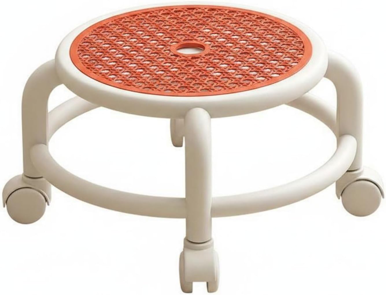 Children Rotating Rolling Stool Swivel Chair Compact Design Low Sitting Height Suitable for bedrooms Play Areas Dorm Rooms Small Living Areas, Vibrant Orange