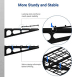 FLEXIMOUNTS 4 Pack Garage Shelving, 2 x 3 ft Each Heavy-Duty Garage Storage Shelves, 1400 lbs Load Capacity, 24"x72" Garage Wall Shelving for Garage, Pantry, Workshop, Black, Classic Series
