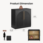 ModernMate Arched Sideboard Cabinet, Black Wood Grain Buffet Table with Wave-Panel Doors and Soft-Close Hinges, 31" Modular Storage Credenza for Entryway, Hallway & Living Room