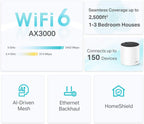 TP-Link Deco AX3000 WiFi 6 Mesh System Deco X55- Covers up to 2500 Sq.Ft., Replaces Wireless Router and Extender, 3 Gigabit Ports, Supports Ethernet Backhaul(1-Pack) (Renewed)