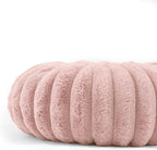 vctops Round Throw Pillow Soft Faux Fur Decorative Pillow Small Pumpkin Throw Pillow Cushion for Living Room Sofa Bed (Pink,13.7" Diameter)