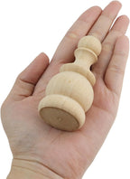 6 Pcs Decorative Wood Finials Unfinished Wood Craft Finials for DIY Projects Home Decor Staircase Woodworking Furniture Bed Post Finial, 1.4x3.0 Inch