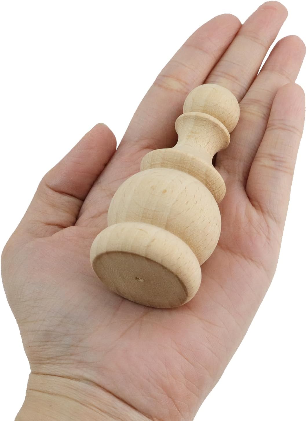 6 Pcs Decorative Wood Finials Unfinished Wood Craft Finials for DIY Projects Home Decor Staircase Woodworking Furniture Bed Post Finial, 1.4x3.0 Inch