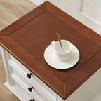 Nightstand Simple Modern Solid Wood Bedside Storage Cabinet with 3 Layers of Drawers And 4 Wooden Feet Bedroom Light Luxury Bedside Table Needed