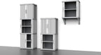 Terry, Rolling Space wall Cabin; wall Cabinet with Two Sliding Doors, Exterior and Interior, 2 Internal Adjustable Shelves, Grey, Made of Recycled Plastic, Dimensions: 59 x 36 x 59 cm