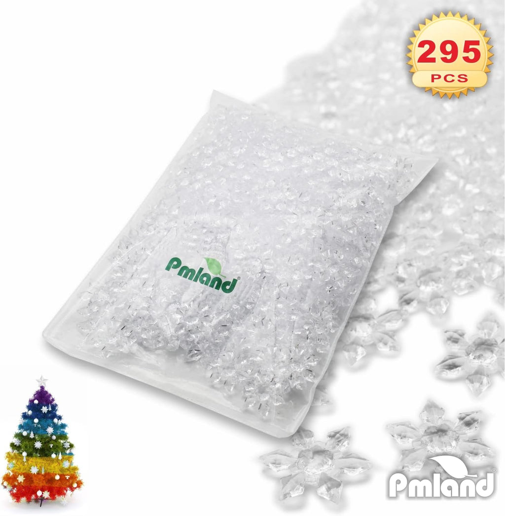 PMLAND Winter Acrylic Clear Snowflake Ornaments and Table Scatter Decoration - 290+ Pieces for Christmas Holiday Party Festival Events Home Decor