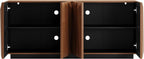 60" Contemporary Geometric Sideboard Buffet with 3D Triangular Doors & Floating Base, Light Walnut Credenza Storage Cabinet for Living Room Kitchen Entryway
