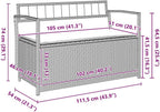 Patio Storage Bench with Brown Poly Rattan Cushion, Outdoor Garden Seat with Weather-Resistant Storage, Comfortable Yard Furniture for Porch, Deck, Balcony Relaxation