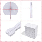 60 Pcs White Paper Fans,Foldable Handheld Fans for Women,Round Wedding Decorative Folding Hand Fan for Bridal Guest Church Party Favors Dancing Birthday DIY
