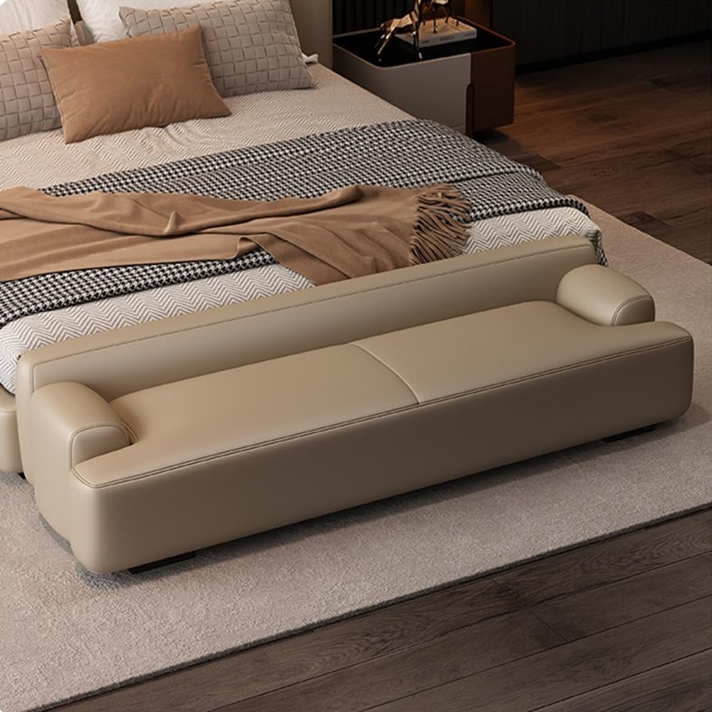 Modern Light Luxury Bedside Stool Living Room Minimalist Sofa Bedroom Rest Cloakroom Shoe Changing Entryway(Coffee,Medium)
