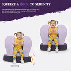 Sensory Chair for Kids, Soft Squeeze, Calming Compression Rocker for Autism ADHD, Emotional Regulation & Focus, Supportive High-Density Foam, Fit for Reading Corner, Playroom, Therapy Room (Purple)
