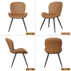 Dining Chairs Set of 4, Modern Dining Room Chairs, Fabric Kitchen Chair Upholstered Dining Chairs with Thick Cushions for Kitchen and Dining Room Brown