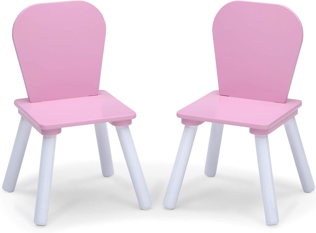 Delta Children 4-Piece Toddler Playroom Set, Pink/White
